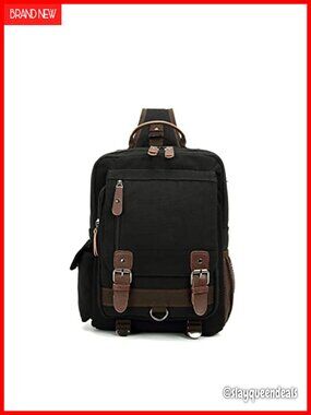 Canvas Crossbody Messenger Bag Sling Shoulder Bag 9 Pocket Travel